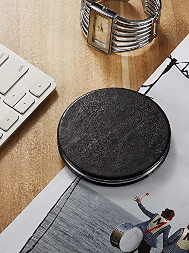 OMIRO Compact Mirror, Round PU 1X/10X Magnification, Ultra-Portable for Purses and Travel