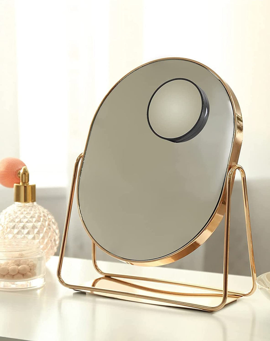 OMIRO 10X & 25X Magnifying Mirrors and Two Eyebrow Tweezers Kits, 3.5" Two Suction Cups Magnifier Travel Set