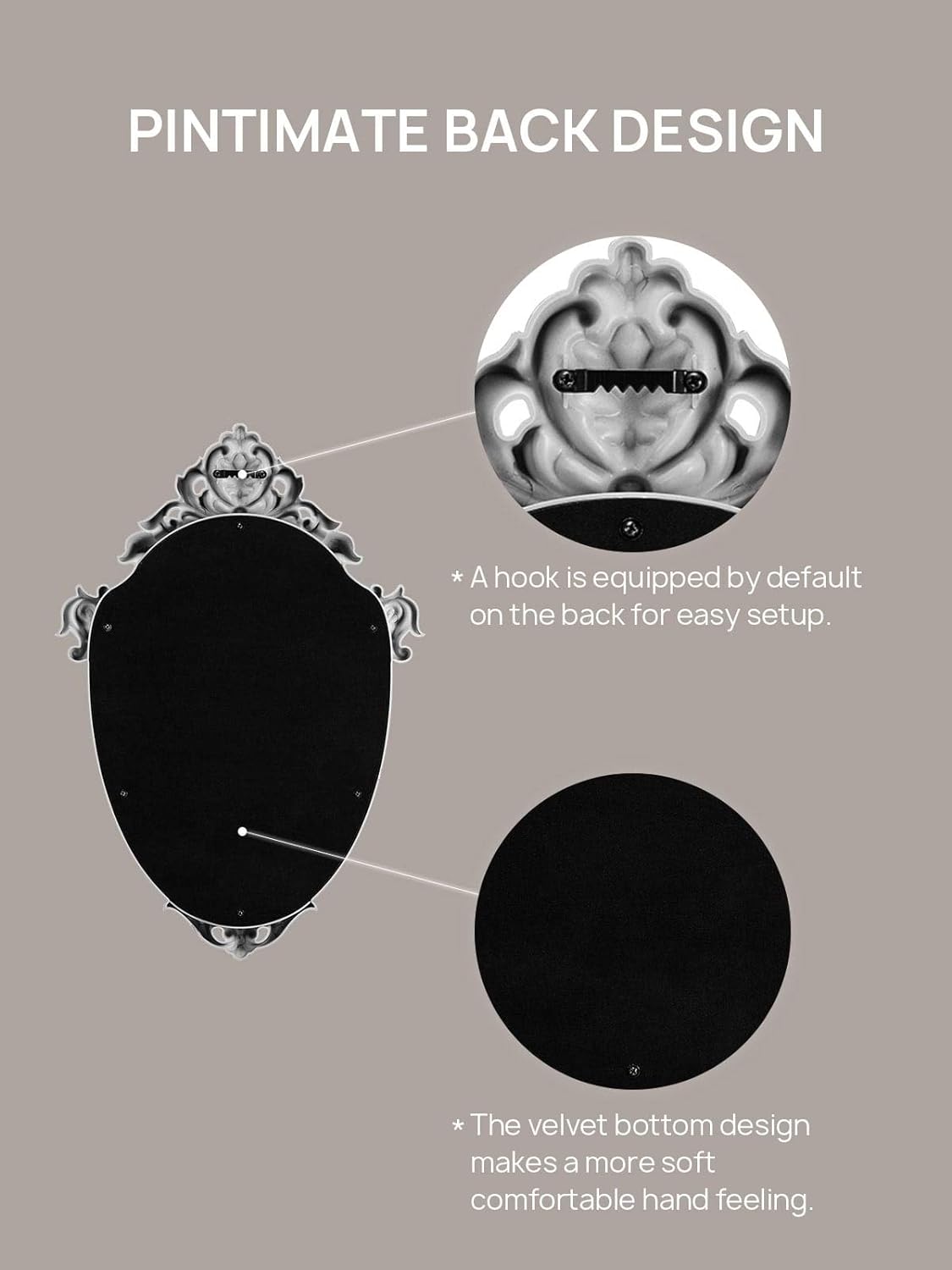 OMIRO Decorative Wall Mirror of Antique Gold Shield Shape, 16" L x 11" W, Pack of 2