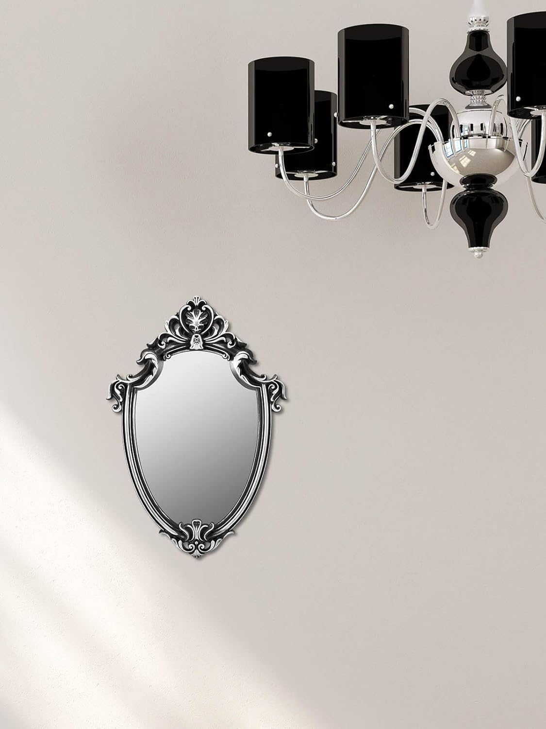 OMIRO Decorative Wall Mirror of Antique Shield Shape, 16" L x 11" W