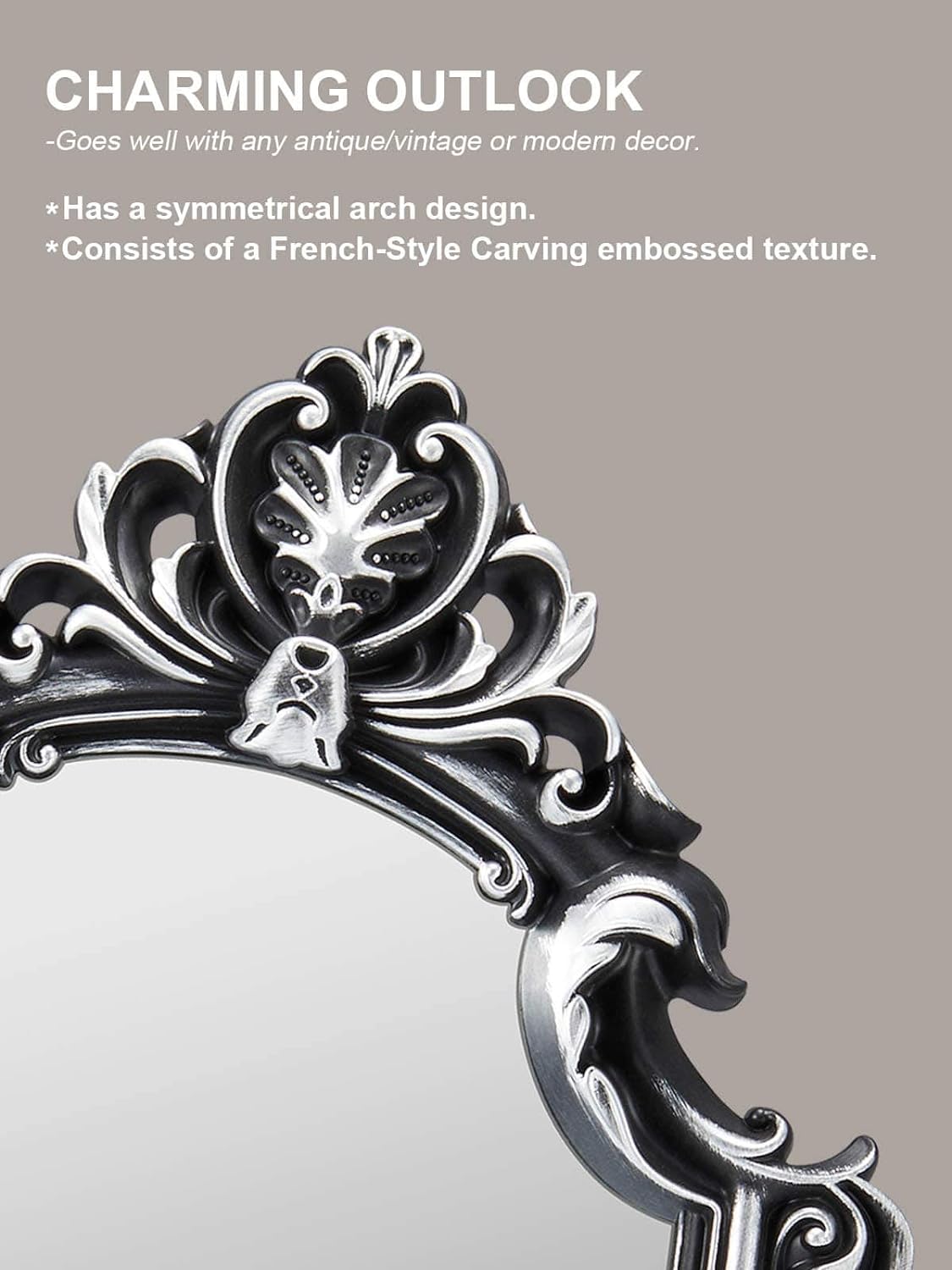 OMIRO Decorative Wall Mirror of Antique Gold Shield Shape, 16" L x 11" W, Pack of 2