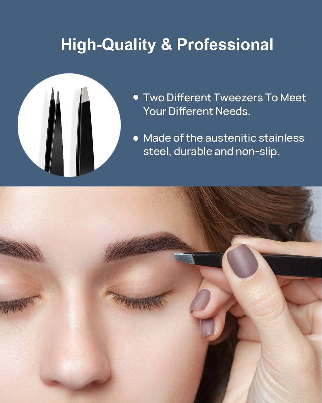 OMIRO 10X & 25X Magnifying Mirrors and Two Eyebrow Tweezers Kits, 3.5" Two Suction Cups Magnifier Travel Set