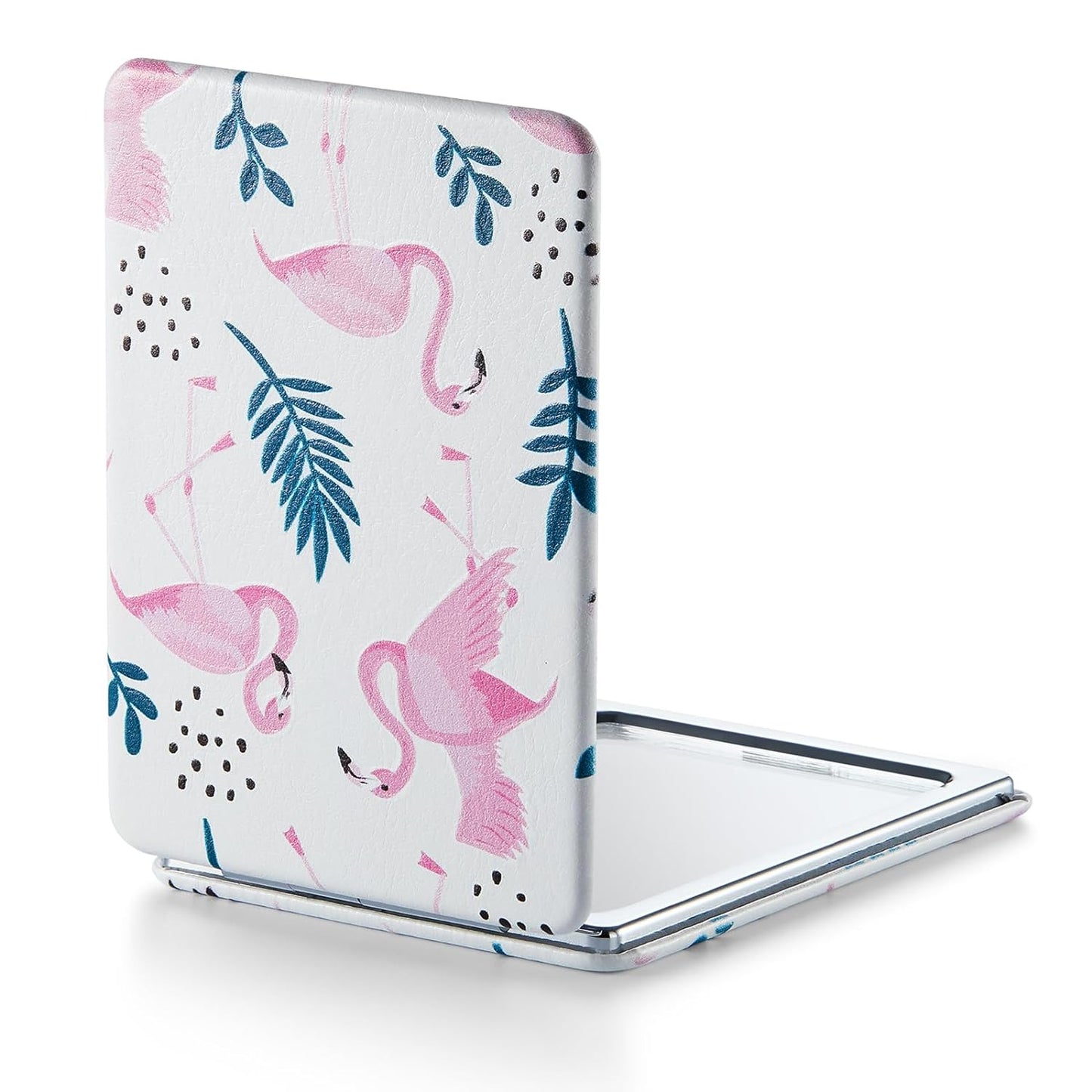 OMIRO 1X/3X Magnifying Mirror, Unique Painting Compact Mirror with Classical PU Leather (Flower Mandala 2)