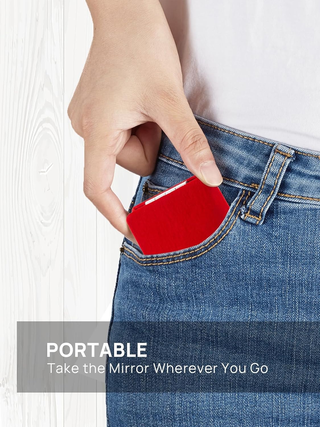 OMIRO Compact Mirror, 1X/3X Magnifying Mirror with Velvet Cover, Pocket Ultra Portable for Purses and Travel (Christmas Red)