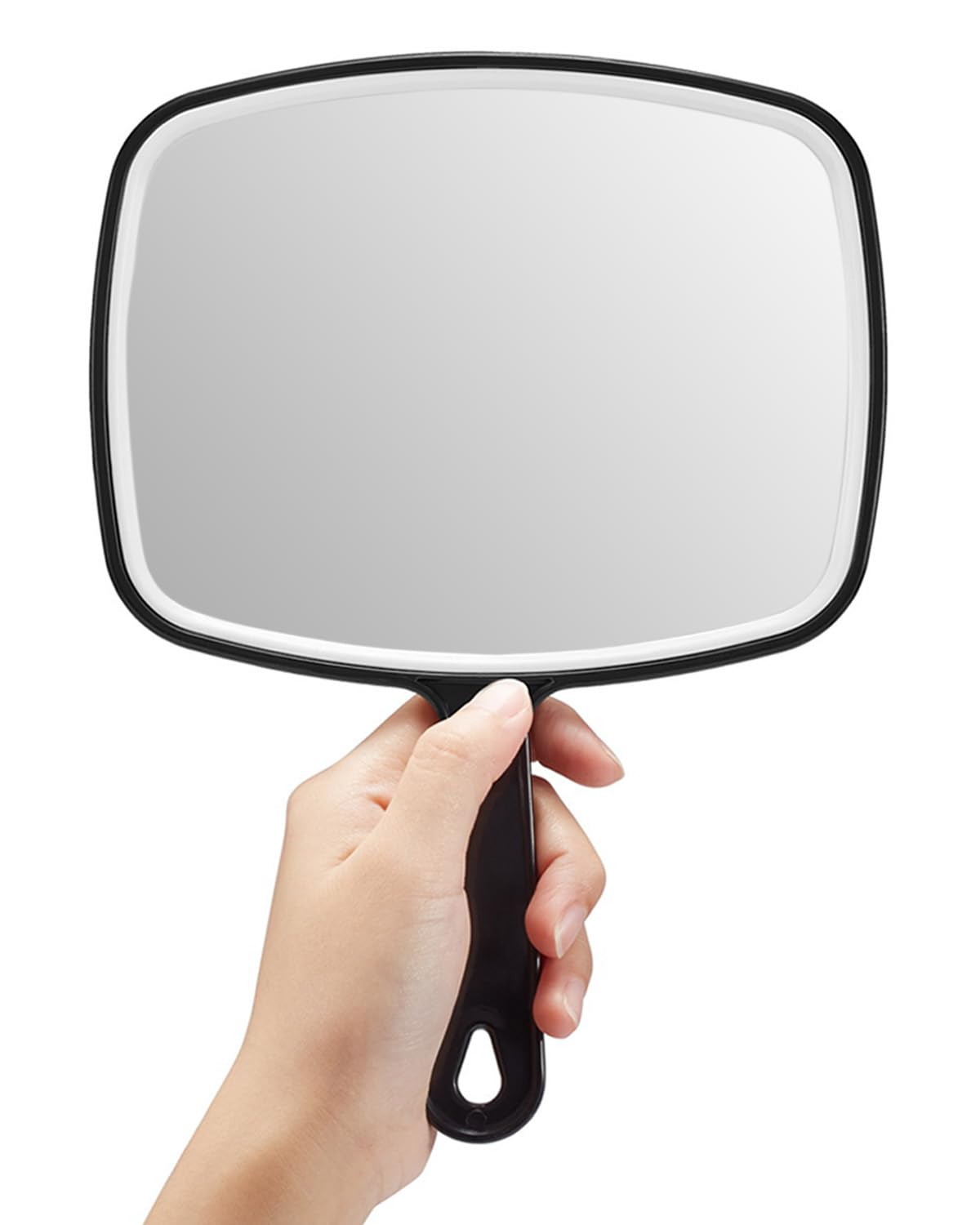 OMIRO Hand Mirror, Black Handheld Mirror with Handle, 6.6" W x 9.2" L