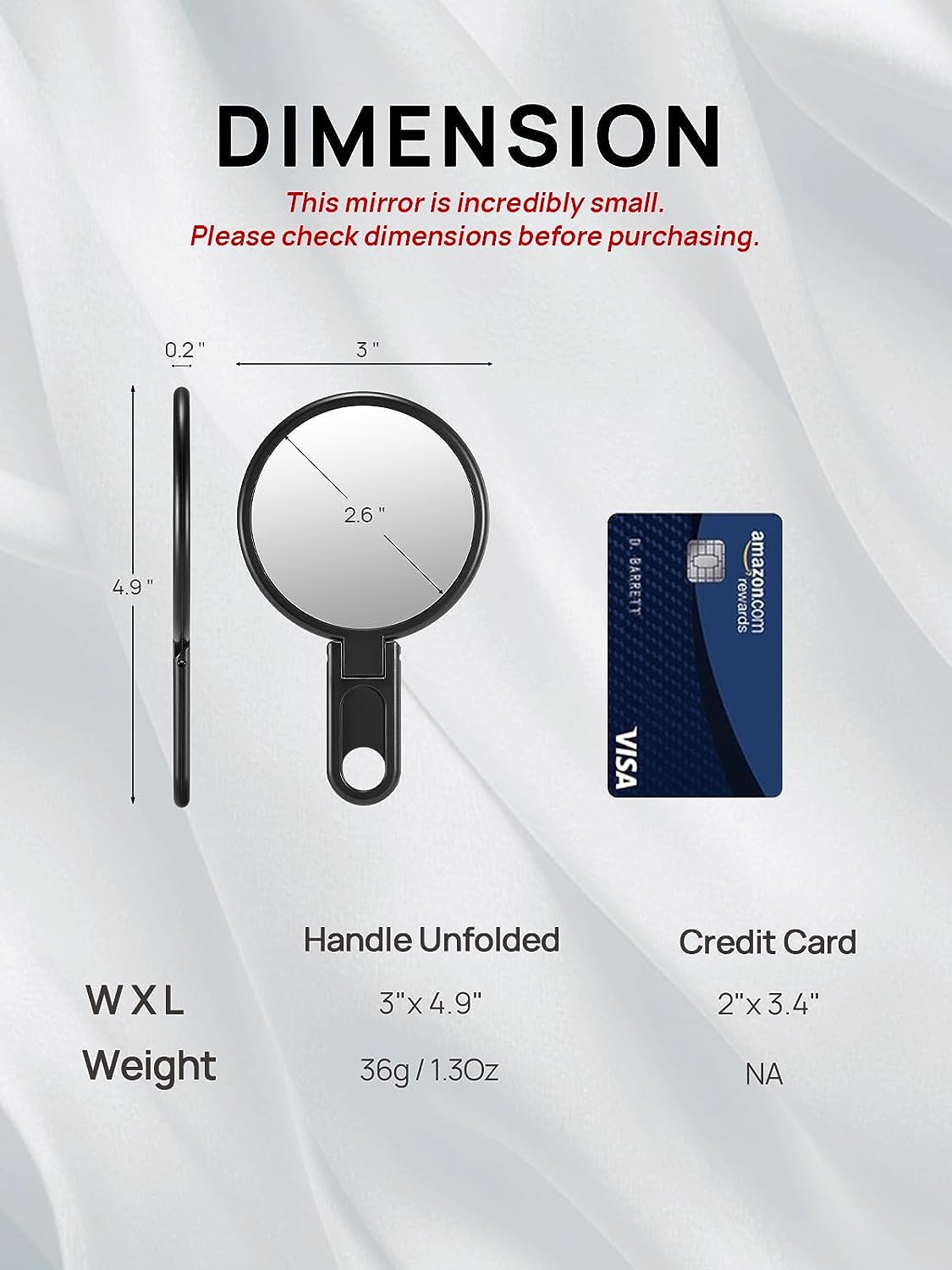 omirodirect mini foldable mirror black