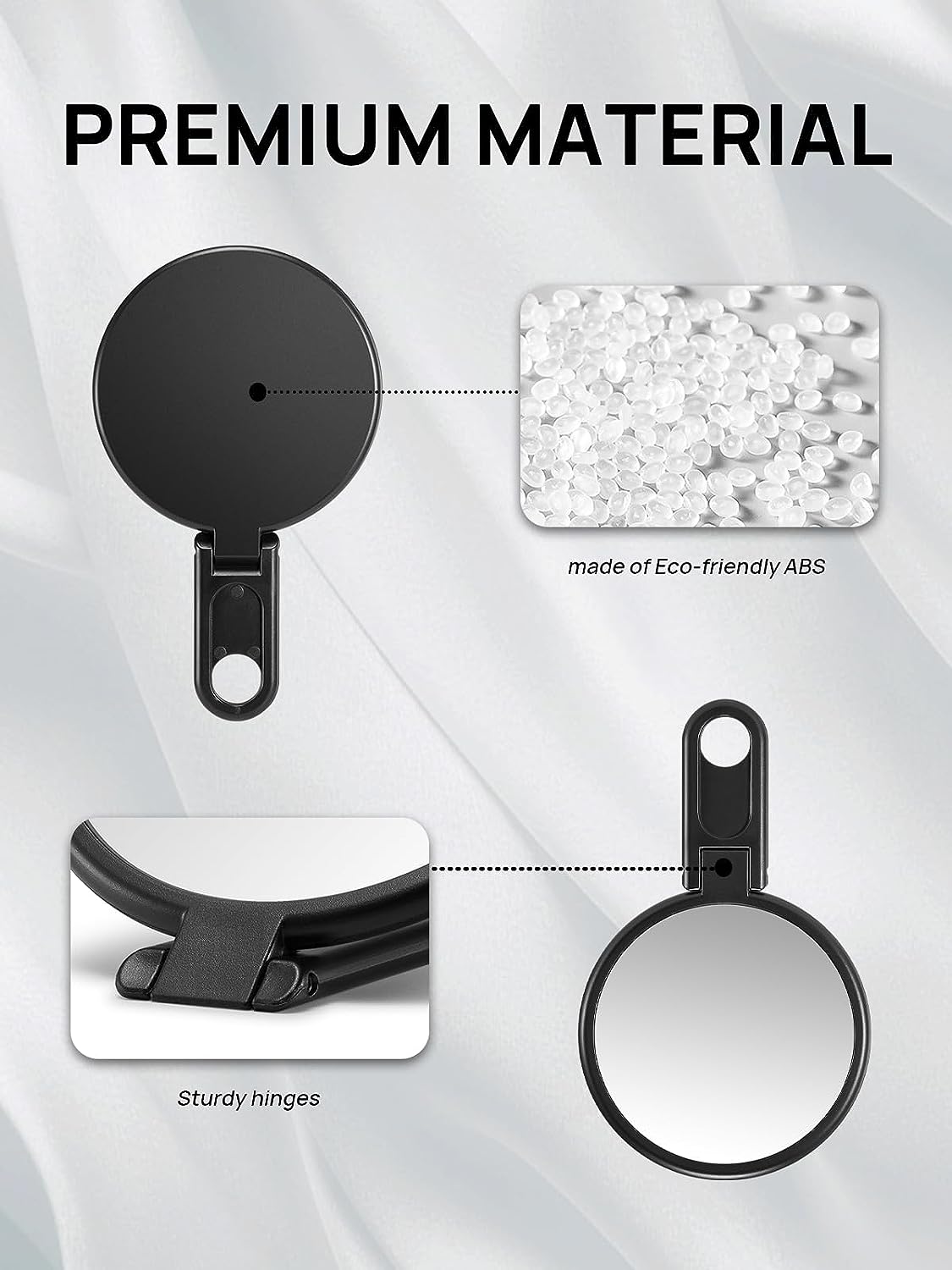omirodirect mini foldable mirror black