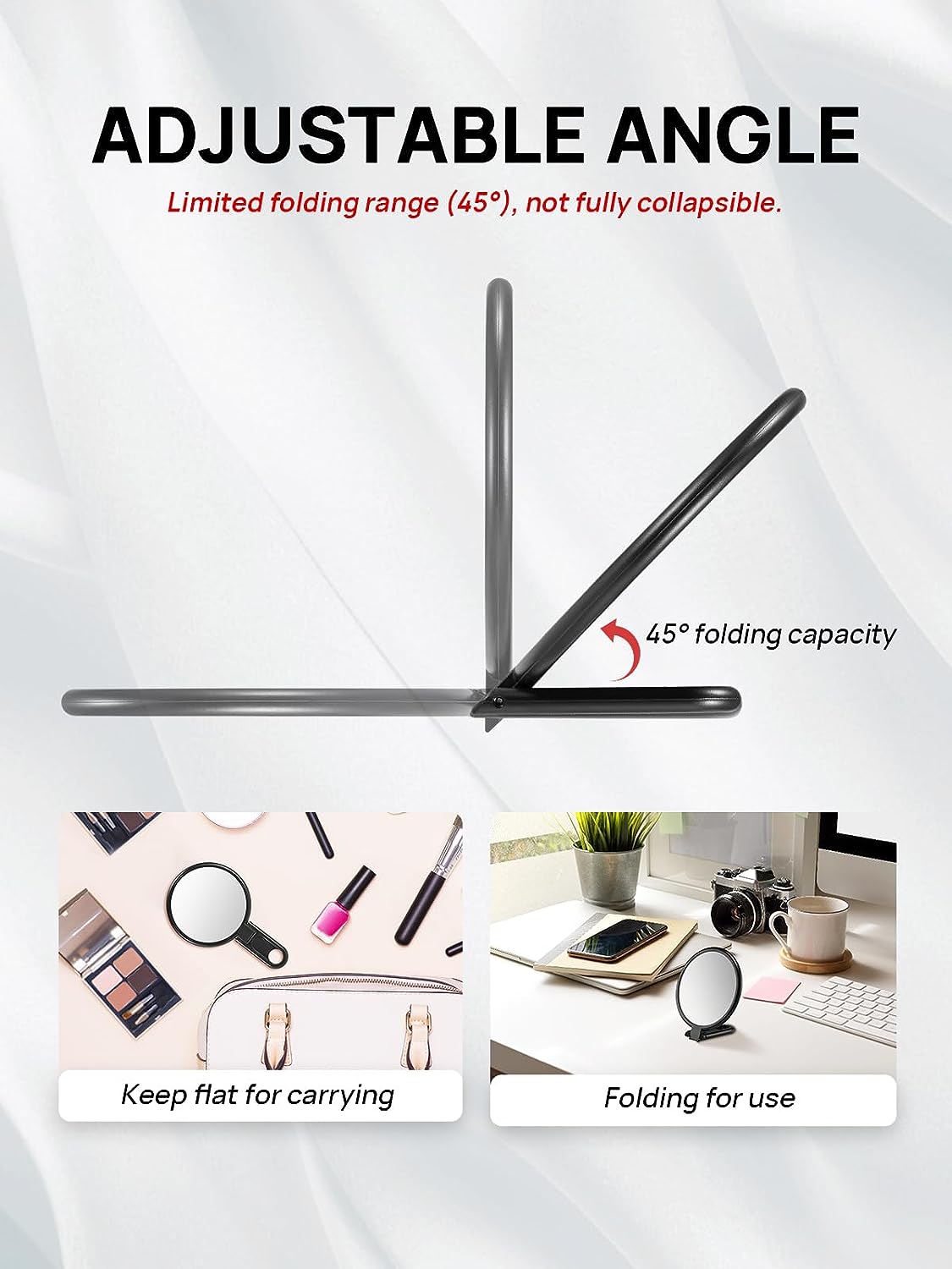 omirodirect mini foldable mirror black