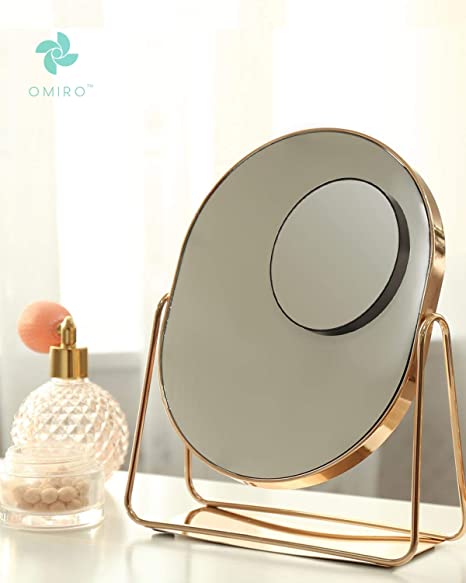 OMIRO 10X(300R) Magnifying Mirror and Eyebrow Tweezers Kit, 3.5" Two Suction Cups Magnifier Travel Set