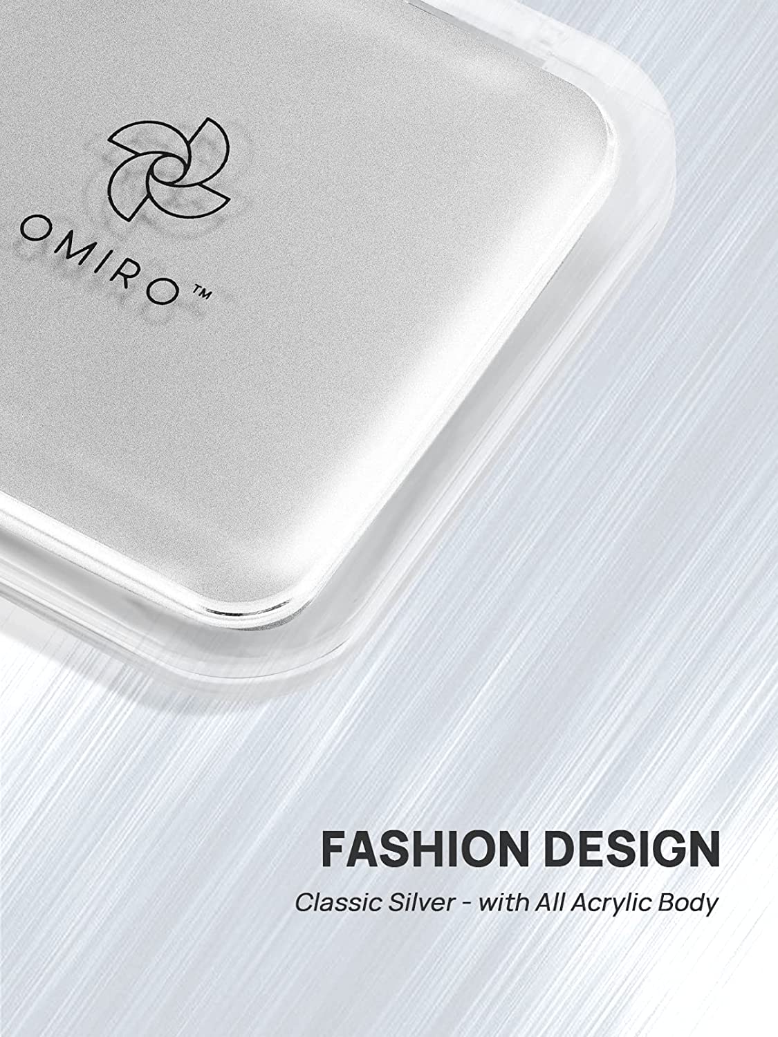 OMIRO Folding Compact Mirror, 1X/15X Magnification 3½” Pocket Size Square Hand Mirror for Travel Makeup (Silver)