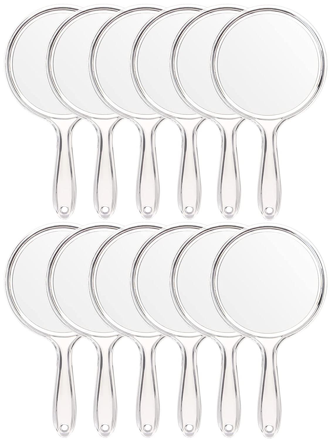 OMIRO Hand Mirror, Double-Sided Handheld Mirror 1X/3X Magnifying Mirror with Handle, Set of 3