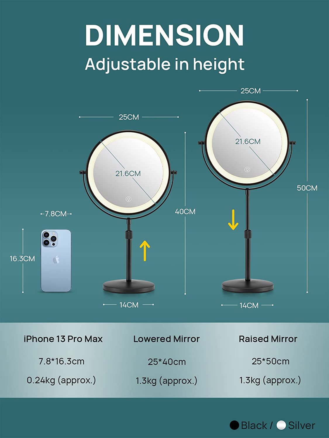 Omiro Tabletop LED Mirror
