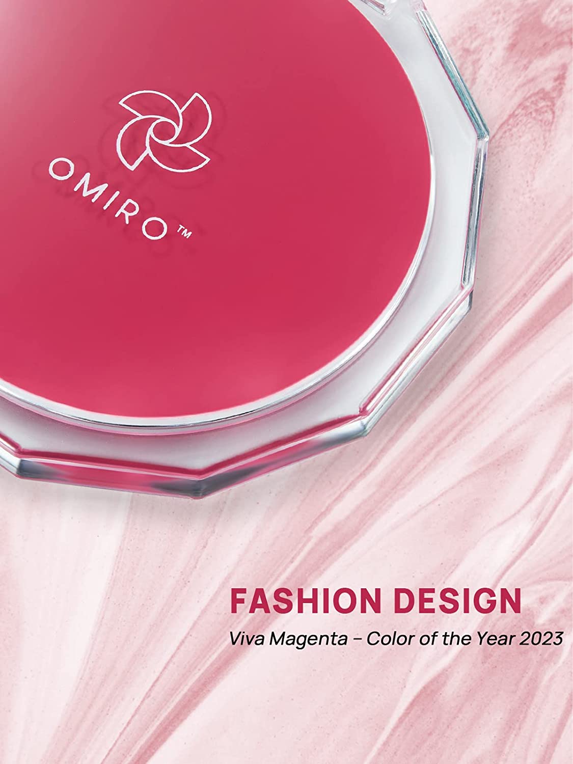 OMIRO Compact Mirror, 3½" 1X/10X Magnification Mini Folding Makeup Mirror for Purses (Color of The Year 2023 - Viva Magenta)