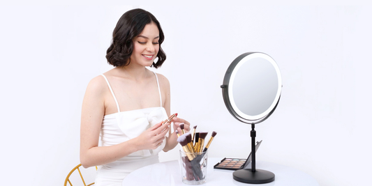 LED makeup mirror lighting demonstrating even, natural illumination for accurate makeup application