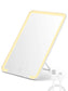 OMIRO Lighted Travel Makeup Mirror, 8 x 5 inches Desk Mirror with Foldable Stand and 3 Lighting Modes for Shaving and Travelling, White
