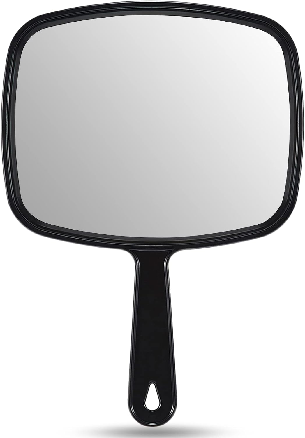OMIRO 9.3" L x 6.6" W Hand Mirror, All Black Handheld Mirror with Handle