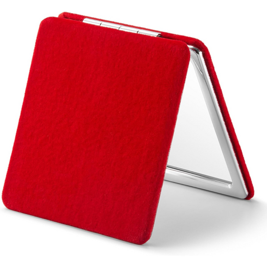 OMIRO Compact Mirror, 1X/3X Magnifying Mirror with Velvet Cover, Pocket Ultra Portable for Purses and Travel (Christmas Red)
