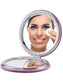 OMIRO Compact Mirror, Round PU 1X/10X Magnification, Ultra-Portable for Purses and Travel