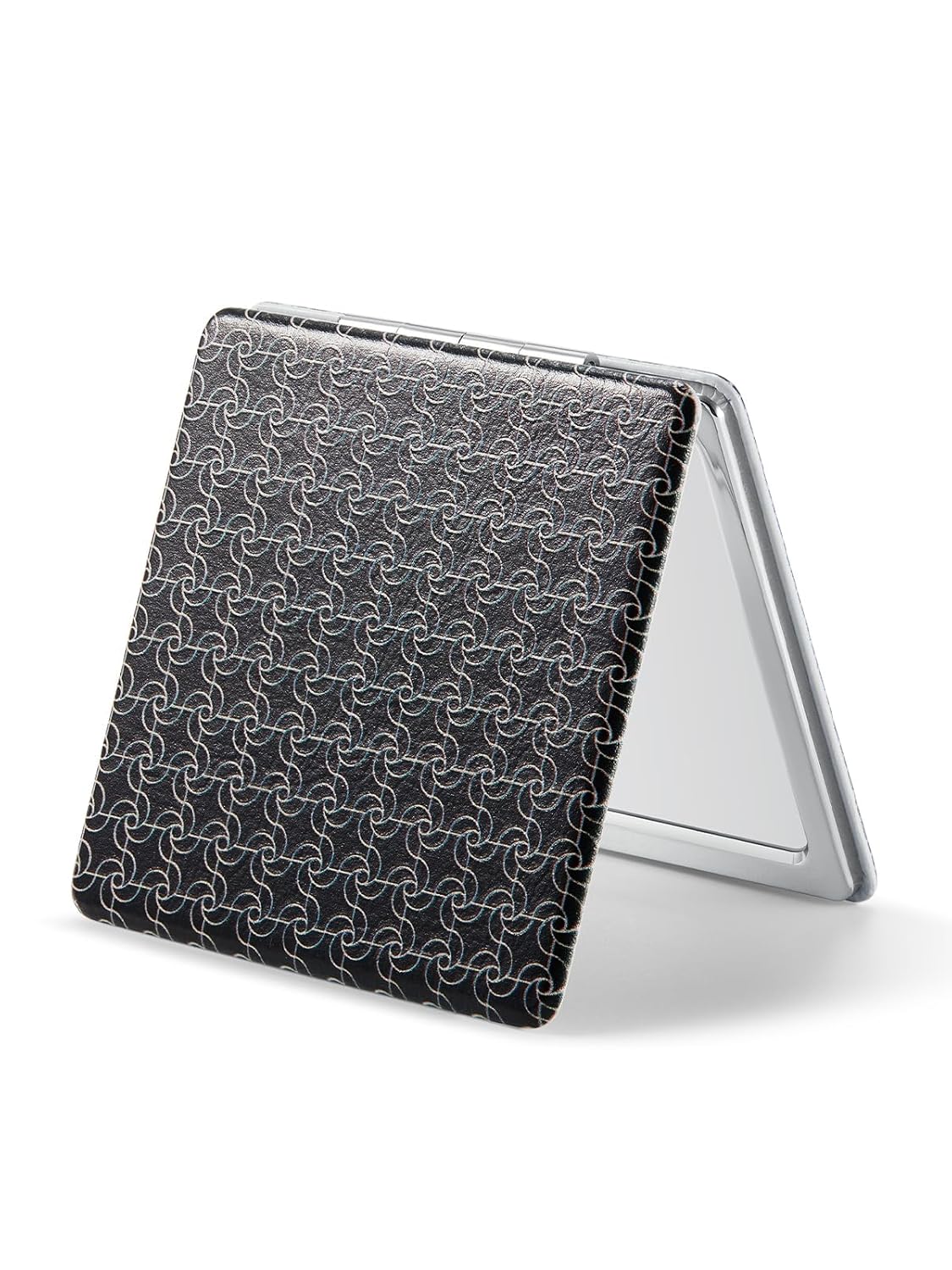 OMIRO Compact Magnifying Mirror, Unique Painting Pocket Mirror with Classical PU Leather