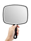 OMIRO Hand Mirror, Black Handheld Mirror with Handle, 6.6" W x 9.2" L