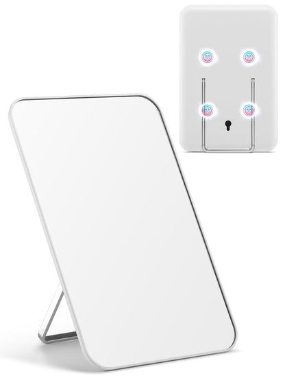 OMIRO Desk Makeup Mirror, Table Mirror with Foldable Stand and Hanging Hole for Shaving and Travelling