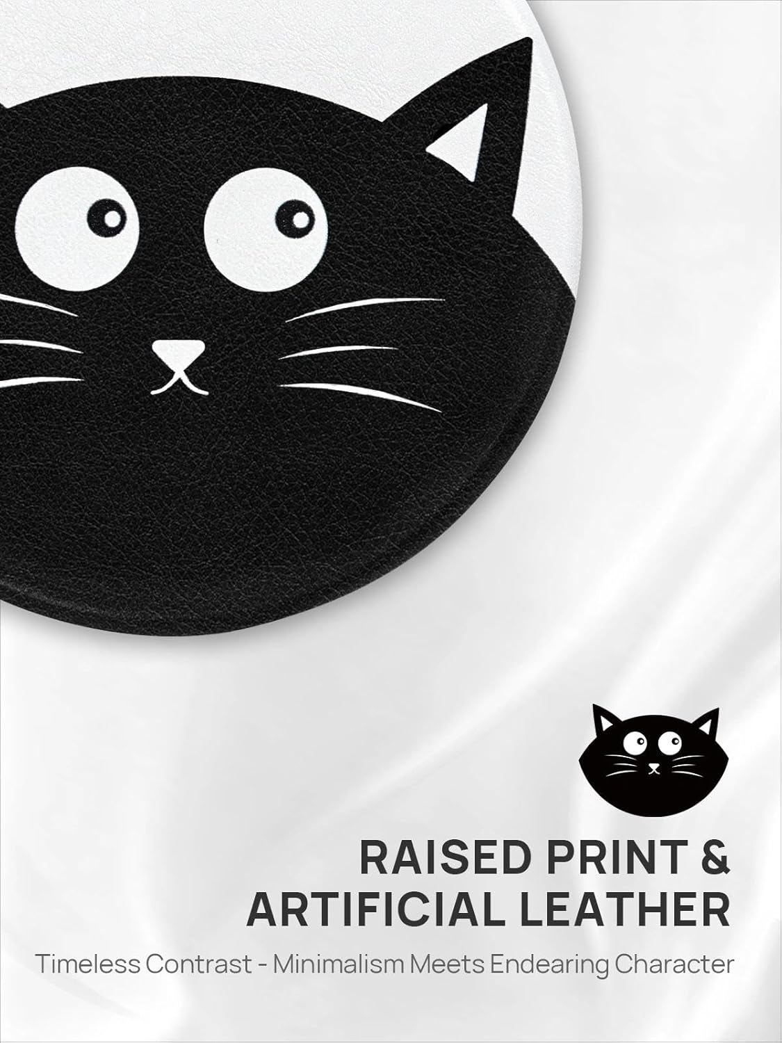 OMIRO 1X/10X Compact Magnifying Mirror, Unique Painting Pocket Mirror with Classical PU Leather (Round)