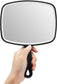 OMIRO Handheld Mirror, Extra Large Hand Mirror with Handle, Square, Black, 12.4" L x 9.1" W