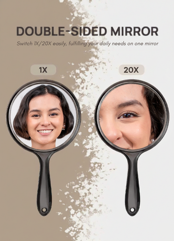 OMIRO Hand Mirror, Double-Sided Handheld Mirror 1X/20X Magnifying Mirror with Handle