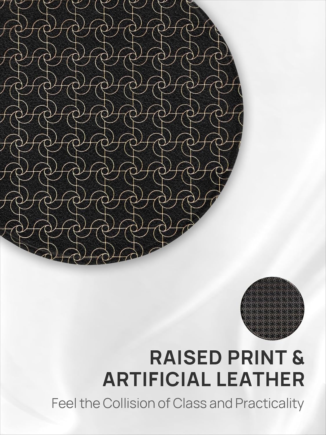 OMIRO Compact Magnifying Mirror, Unique Painting Pocket Mirror with Classical PU Leather