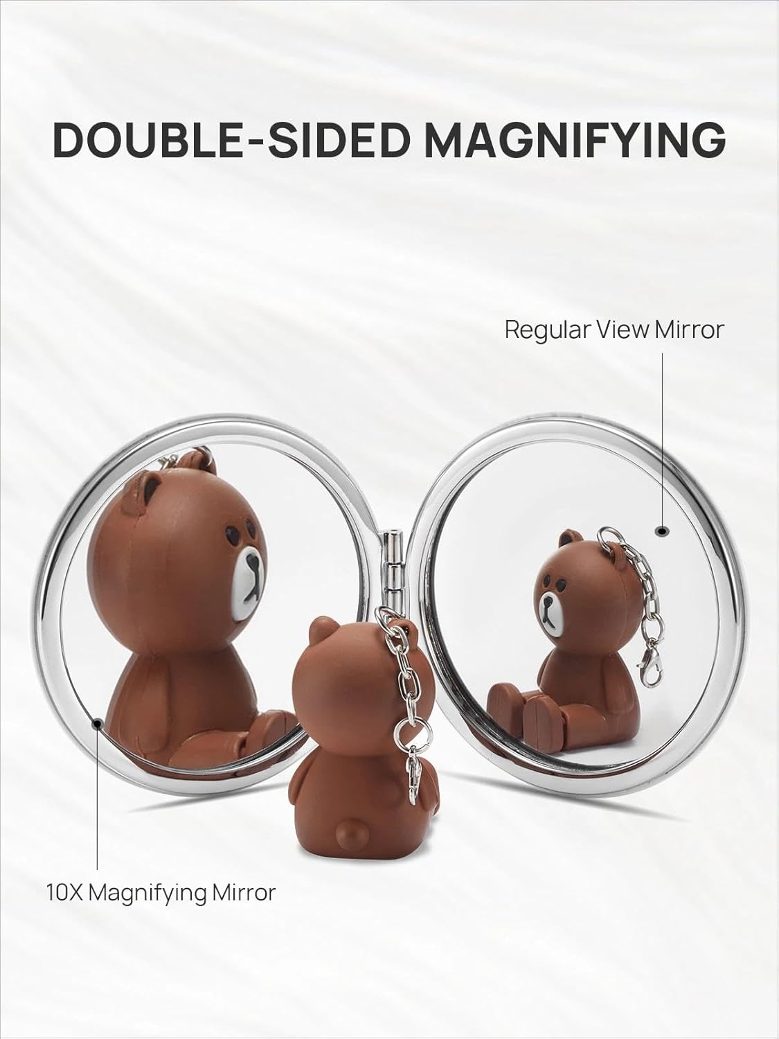 OMIRO Compact Magnifying Mirror, Unique Painting Pocket Mirror with Classical PU Leather