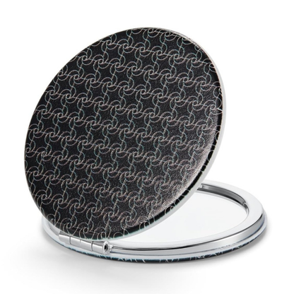OMIRO Compact Magnifying Mirror, Unique Painting Pocket Mirror with Classical PU Leather