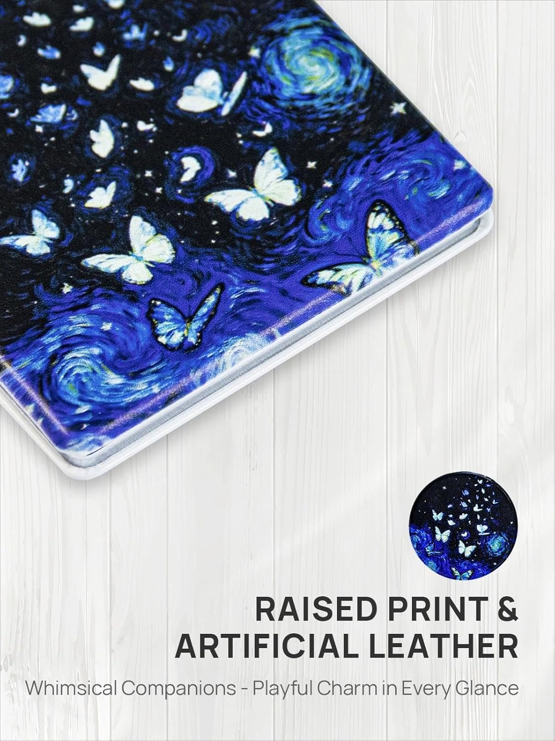 OMIRO 1X/3X Magnifying Mirror, Unique Painting Compact Mirror with Classical PU Leather