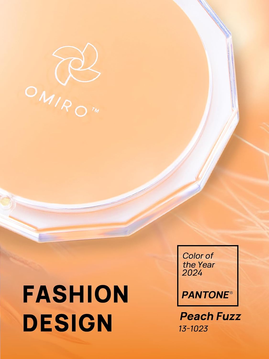 OMIRO Compact Mirror, 3½" 1X/10X Magnification Mini Folding Makeup Mirror for Purses (Color of The Year 2024 - Peach Fuzz)