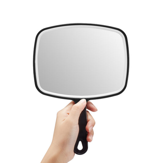 OMIRO håndspejl, sort håndholdt spejl med håndtag, 6,3" B x 9,6" L