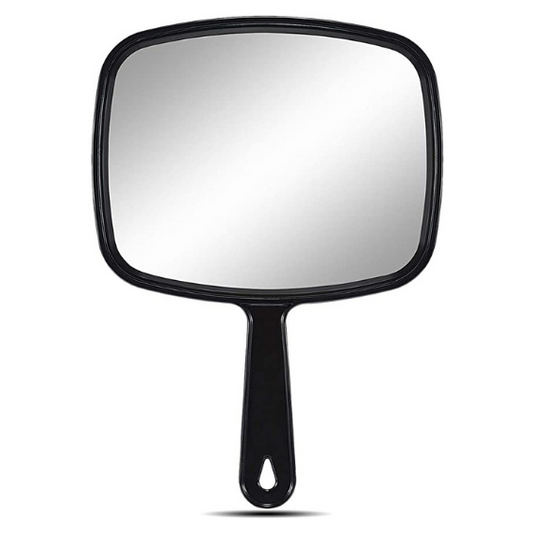 OMIRO Hand Mirror, All Black Handheld Mirror with Handle, 6.6" W x 9.3" L