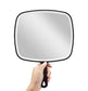 OMIRO håndspejl, sort håndholdt spejl med håndtag, 6,3" B x 9,6" L