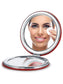OMIRO Compact Mirror, Round PU 1X/3X Magnification, Ultra-Portable for Purses and Travel
