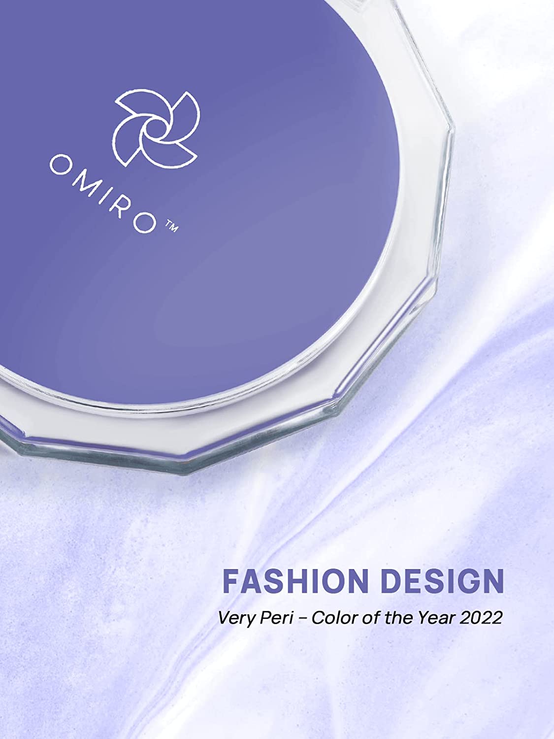 OMIRO Espejo compacto, 3½" 1X/10X Aumento Mini Espejo de maquillaje plegable para monederos (Color del año 2022 - Muy Peri)