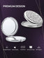Miroir compact OMIRO, Mini Mix Diamond 1X/2X Miroir de maquillage de poche rond en métal grossissant (Argent)