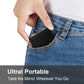 OMIRO kompakt spejl, klassisk PU-læder 1X/3X forstørrelse, Pocket Ultra Portable til punge og rejser (sort)