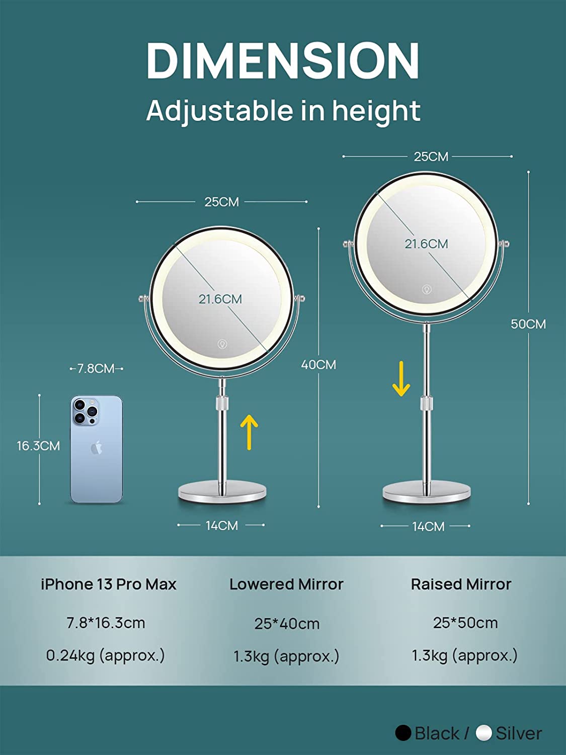 Omiro Tabletop LED Mirror